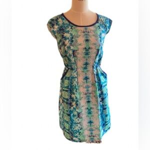 Mossimo Sleeveless Pockets Abstract Pattern Midi Dress Size XS